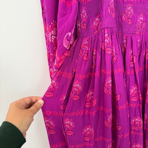 NWT City Chic Estelle Maxi Dress Magenta Smocked Ruffle size 16 - Picture 6 of 8